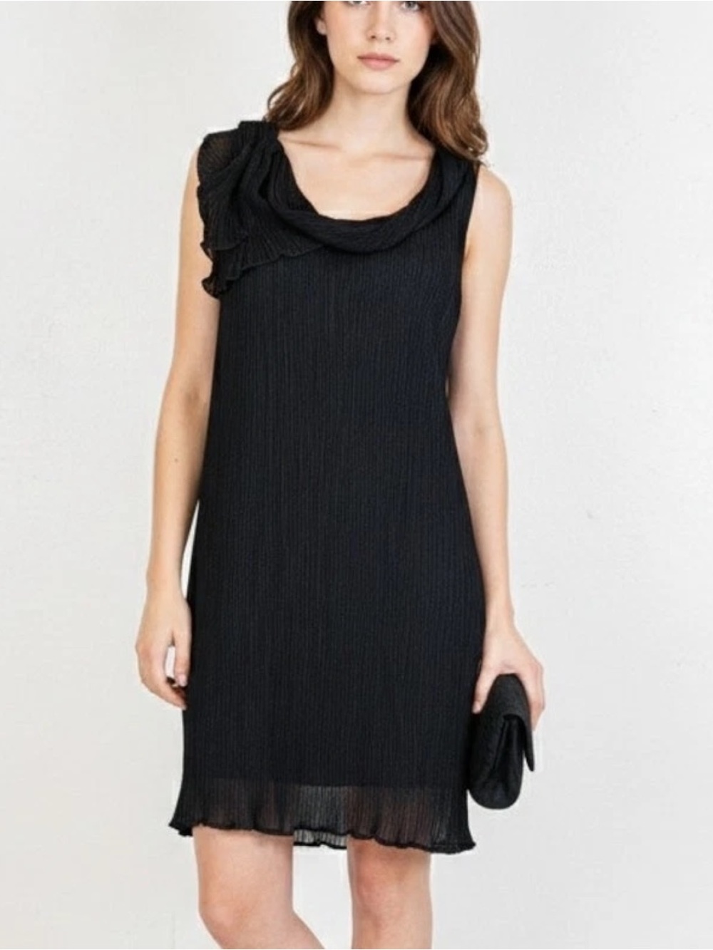 NWT Vivienne Tam black sleeveless pleated dress.